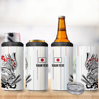 Japan Rugby National Heritage Custom 4 in 1 Can Cooler Tumbler Traditional Sashiko Inspired