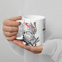 Japan Rugby National Heritage Custom Ceramic Mug Traditional Sashiko Inspired