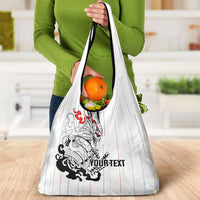 Japan Rugby National Heritage Custom Grocery Bag Traditional Sashiko Inspired