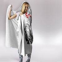 Japan Rugby National Heritage Custom Hooded Blanket Traditional Sashiko Inspired