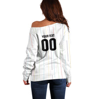 Japan Rugby National Heritage Custom Off Shoulder Sweater Traditional Sashiko Inspired