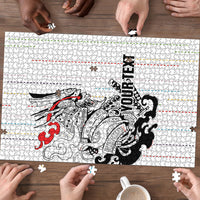 Japan Rugby National Heritage Custom Puzzle Traditional Sashiko Inspired