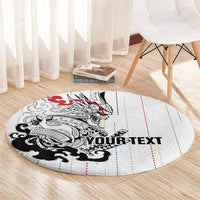Japan Rugby National Heritage Custom Round Carpet Traditional Sashiko Inspired