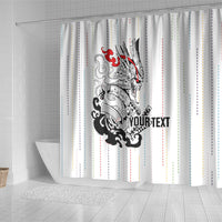 Japan Rugby National Heritage Custom Shower Curtain Traditional Sashiko Inspired
