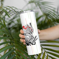 Japan Rugby National Heritage Custom Skinny Tumbler Traditional Sashiko Inspired