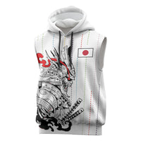 Japan Rugby National Heritage Custom Sleeveless Hoodie Traditional Sashiko Inspired