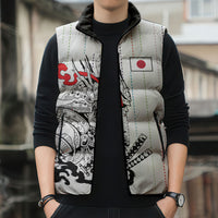 Japan Rugby National Heritage Custom Sleeveless Puffer Jacket Traditional Sashiko Inspired