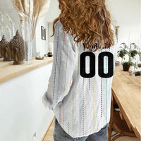 Japan Rugby National Heritage Custom Women Casual Shirt Traditional Sashiko Inspired