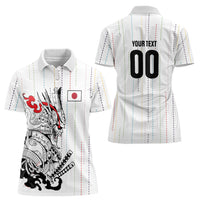 Japan Rugby National Heritage Custom Women Polo Shirt Traditional Sashiko Inspired