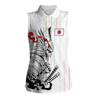 Japan Rugby National Heritage Custom Women Sleeveless Polo Shirt Traditional Sashiko Inspired