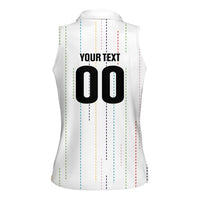 Japan Rugby National Heritage Custom Women Sleeveless Polo Shirt Traditional Sashiko Inspired