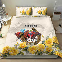 Melbourne Horse Racing Personalised Bedding Set Australian Horse With Yellow Roses - Wonder Print Shop