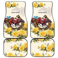 Melbourne Horse Racing Personalised Car Mats Australian Horse With Yellow Roses - Wonder Print Shop