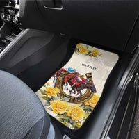 Melbourne Horse Racing Personalised Car Mats Australian Horse With Yellow Roses - Wonder Print Shop