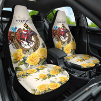 Melbourne Horse Racing Personalised Car Seat Cover Australian Horse With Yellow Roses - Wonder Print Shop