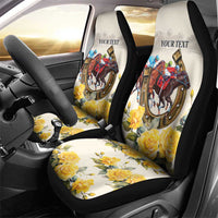 Melbourne Horse Racing Personalised Car Seat Cover Australian Horse With Yellow Roses - Wonder Print Shop