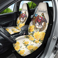 Melbourne Horse Racing Personalised Car Seat Cover Australian Horse With Yellow Roses - Wonder Print Shop