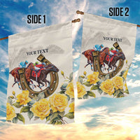 Melbourne Horse Racing Personalised Garden Flag Australian Horse With Yellow Roses - Wonder Print Shop