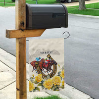 Melbourne Horse Racing Personalised Garden Flag Australian Horse With Yellow Roses - Wonder Print Shop