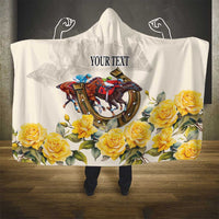 Melbourne Horse Racing Personalised Hooded Blanket Australian Horse With Yellow Roses - Wonder Print Shop
