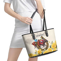 Melbourne Horse Racing Personalised Leather Tote Bag Australian Horse With Yellow Roses - Wonder Print Shop