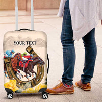 Melbourne Horse Racing Personalised Luggage Cover Australian Horse With Yellow Roses - Wonder Print Shop