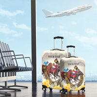 Melbourne Horse Racing Personalised Luggage Cover Australian Horse With Yellow Roses - Wonder Print Shop