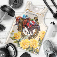 Melbourne Horse Racing Personalised Men Tank Top Australian Horse With Yellow Roses - Wonder Print Shop