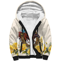 Melbourne Horse Racing Personalised Sherpa Hoodie Australian Horse With Yellow Roses - Wonder Print Shop