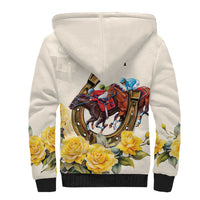 Melbourne Horse Racing Personalised Sherpa Hoodie Australian Horse With Yellow Roses - Wonder Print Shop