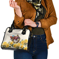 Melbourne Horse Racing Personalised Shoulder Handbag Australian Horse With Yellow Roses - Wonder Print Shop