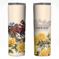Melbourne Horse Racing Personalised Skinny Tumbler Australian Horse With Yellow Roses - Wonder Print Shop