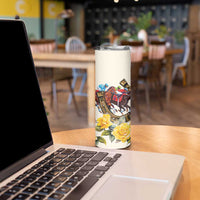 Melbourne Horse Racing Personalised Skinny Tumbler Australian Horse With Yellow Roses - Wonder Print Shop