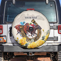 Melbourne Horse Racing Personalised Spare Tire Cover Australian Horse With Yellow Roses - Wonder Print Shop