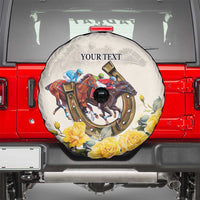 Melbourne Horse Racing Personalised Spare Tire Cover Australian Horse With Yellow Roses - Wonder Print Shop