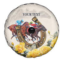 Melbourne Horse Racing Personalised Spare Tire Cover Australian Horse With Yellow Roses - Wonder Print Shop