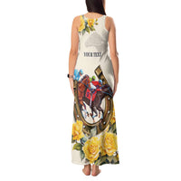 Melbourne Horse Racing Personalised Tank Maxi Dress Australian Horse With Yellow Roses - Wonder Print Shop