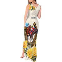Melbourne Horse Racing Personalised Tank Maxi Dress Australian Horse With Yellow Roses - Wonder Print Shop