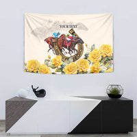 Melbourne Horse Racing Personalised Tapestry Australian Horse With Yellow Roses - Wonder Print Shop