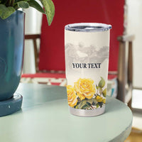 Melbourne Horse Racing Personalised Tumbler Cup Australian Horse With Yellow Roses - Wonder Print Shop