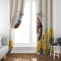 Melbourne Horse Racing Personalised Window Curtain Australian Horse With Yellow Roses - Wonder Print Shop