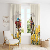 Melbourne Horse Racing Personalised Window Curtain Australian Horse With Yellow Roses - Wonder Print Shop