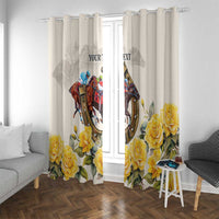 Melbourne Horse Racing Personalised Window Curtain Australian Horse With Yellow Roses - Wonder Print Shop