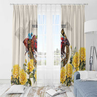 Melbourne Horse Racing Personalised Window Curtain Australian Horse With Yellow Roses - Wonder Print Shop