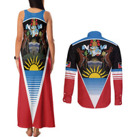 Antigua and Barbuda 1981 Couples Matching Tank Maxi Dress and Long Sleeve Button Shirt Each Endeavouring All Achieving LT9 - Wonder Print Shop
