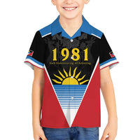 Antigua and Barbuda 1981 Family Matching Tank Maxi Dress and Hawaiian Shirt Each Endeavouring All Achieving - Wonder Print Shop