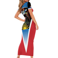 Antigua and Barbuda 1981 Short Sleeve Bodycon Dress Each Endeavouring All Achieving - Wonder Print Shop