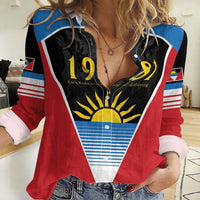 Antigua and Barbuda 1981 Women Casual Shirt Each Endeavouring All Achieving - Wonder Print Shop