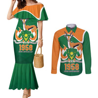 Niger Republic Day Personalized Couples Matching Mermaid Dress and Long Sleeve Button Shirt Fraternite Travail Progres