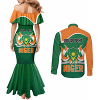 Niger Republic Day Personalized Couples Matching Mermaid Dress and Long Sleeve Button Shirt Fraternite Travail Progres